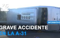Aparatoso accidente a la altura de La Gineta en el que viajaban menores