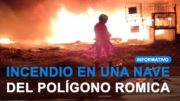 Incendio a última hora de este lunes en una nave del polígono industrial de Romica